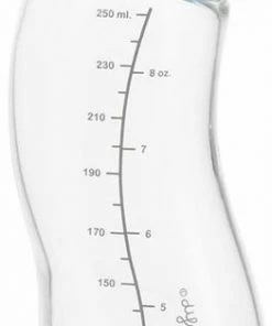 Difrax Glazen Babyfles 250 Ml Natural - Anti-Colic - Blauw - 1 Stuk