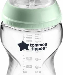 Tommee Tippee Closer To Nature - Zuigflessen - Langzame Uitstroomsnelheid En Anti-colic Ventiel - 250 Ml - Pak Van 1 - Doorzichtig
