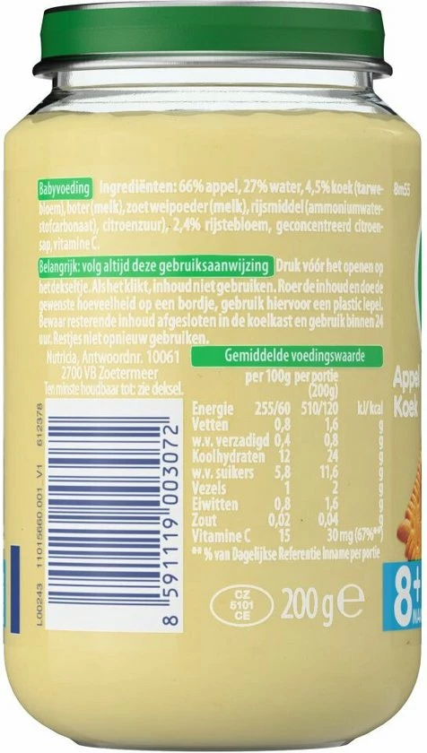 Olvarit Fruithapje 8+ Maanden - Appel Koek - 6 X 200g 10 Olvarit Fruithapje 8+ Maanden - Appel Koek - 6 X 200g - Afbeelding 10