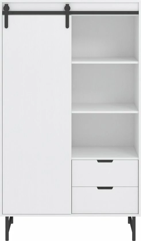 Cabino Babykamer Dalton - Babybed & Commode & Kledingkast - Verstelbare Bodem - Wit 3 Cabino Babykamer Dalton - Babybed & Commode & Kledingkast - Verstelbare Bodem - Wit - Afbeelding 3