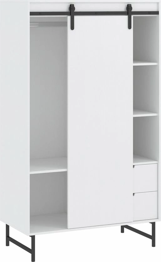 Cabino Babykamer Dalton - Babybed & Commode & Kledingkast - Verstelbare Bodem - Wit 9 Cabino Babykamer Dalton - Babybed & Commode & Kledingkast - Verstelbare Bodem - Wit - Afbeelding 9