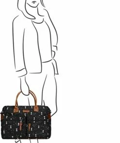 Kidzroom Black & White Luiertas - Zwart - Strikken - Verschoonmatje - Verstelbare Schouderband - Flessenhouder -Zwitsal - Winkel 542x840