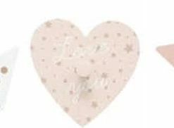 JJA Kinderkapstok Hart / Ster / Wolk / Kroon. Roze / Hout 57cm