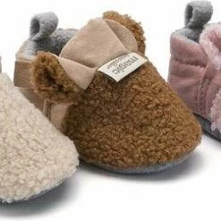 Completebabyuitzet Babyslofjes - Antislip Fleece Voering - Completebabyuizet - Slofjes Voor Je Baby, Dreumes Voor Jongens En Meisjes 0-6 Maanden (11cm) - Bruin -Zwitsal - Winkel 550x247 2