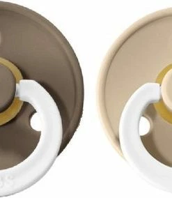 Bibs Fopspeen - Maat 1 0-6 Maanden - 2 Stuks - Glow Vanilla - Glow Dark Oak