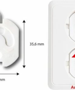 Elite Elements Stopcontact Beveiliging Wit - Afdekplaatjes Voor Kinderen En Baby's - Zelfklevende Stopcontact Beschermer - 10 Stuks