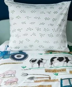 Beddinghouse Kids Boerderij - Flanel - Dekbedovertrek - Ledikant - 100x135 Cm - Wit