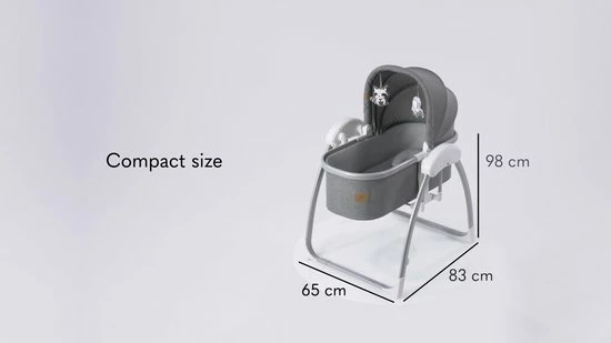 Lionelo Figgy - Babywiejge - 5 Schommelsnelheden - 12 Melodieën Met 5 Geluiden Van De Natuur - Handvat Om Het Wiegje Te Verplaatsen 2 Lionelo Figgy - Babywiejge - 5 Schommelsnelheden - 12 Melodieën Met 5 Geluiden Van De Natuur - Handvat Om Het Wiegje Te Verplaatsen - Afbeelding 2