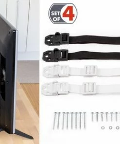 Tatkraft TV Straps - Kantelbeveiliging Voor Televisie & Meubels - Anti Kantel Banden - Omvalbeveiliging - Set 4 Stuks