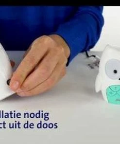 Alecto DBX-84 - DECT Babyfoon Uil - Nachtlampje - Wit/Mint -Zwitsal - Winkel 550x323