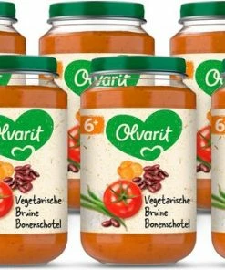 Olvarit Babymaaltijd 6+ Maanden - Vegetarische Bruine Bonenschotel - 6 X 200g