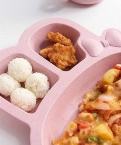 Merkloos Kinderservies - Kinderbord - Vakjesbord - Bord Met Vakken Voor Baby Peuter En Kleuter - Met Lepel En Vork - Duurzaam - Kraam Cadeau - Konijn - Roze - 1 Set -Zwitsal - Winkel 550x361 4