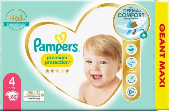 Pampers Premium Protection Luiers - Maat 4 - 80 Luiers 12 Pampers Premium Protection Luiers - Maat 4 - 80 Luiers - Afbeelding 12