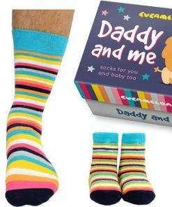 United Oddsocks Cadeaudoosje Met Vader En Dochter Sokken - Daddy And Me - Maat 39/46 En 0 Tot 12 Mnd - Cadeau Idee