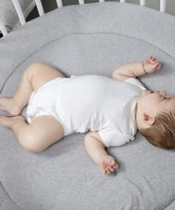 Meyco Knit Basic Boxkleed Rond - 95 Cm - Grijs Melange -Zwitsal - Winkel 550x366 165