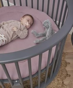 Meyco Boxkleed Rond Knit Basic - Lilac - 95 Cm -Zwitsal - Winkel 550x366 85