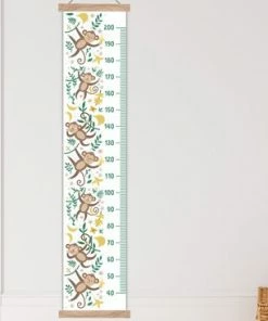 TextilePosters Groeimeter Canvas Met Houten Latten - Geschikt Als Meetlint - Groeimeter - Aap - Jungle - Kinderen - Kinderkamer Accessoires - Babykamer Decoratie - 37x180 Cm - Sinterklaas Cadeautjes Voor Kinderen - Schoencadeautjes Sinterklaas -Zwitsal - Winkel 550x367 29