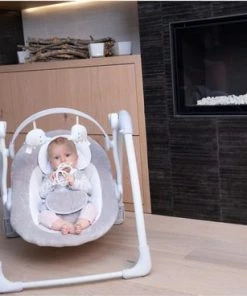 Bo Jungle B-Portable Babyswing - Babyschommel Dolphy Taupe - Elektrische Schommelstoel Baby -Zwitsal - Winkel 550x368 4