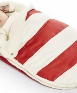 Wallaboo Su De-look Voetenzak - Past In De Autostoel - Pasgeboren Tot 12 Maanden - Met Een Teddy Voering - Rood Gestreept -Zwitsal - Winkel 550x369 4