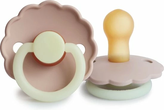 Frigg Night Fopspeen - Maat 1 0-6 Maanden - 1 Stuk - Daisy Glow In The Dark - Blush - Latex 1 Frigg Night Fopspeen - Maat 1 0-6 Maanden - 1 Stuk - Daisy Glow In The Dark - Blush - Latex