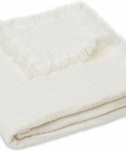 Jollein Baby Deken Ledikant 120x120cm Muslin Fringe - Ivory -Zwitsal - Winkel 550x372 1