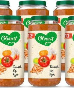 Olvarit Babymaaltijd 12+ Maanden - Tomaat Kip Rijst - 6 X 250g