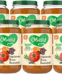 Olvarit Babymaaltijd 6+ Maanden - Vegetarische Bruine Bonenschotel - 6 X 200g -Zwitsal - Winkel 550x392 1