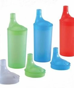 Comforthulpmiddelen Drinkbekerset Met Lange Tuitdeksels - Rood