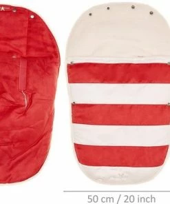 Wallaboo Su De-look Voetenzak - Past In De Autostoel - Pasgeboren Tot 12 Maanden - Met Een Teddy Voering - Rood Gestreept -Zwitsal - Winkel 550x395 2