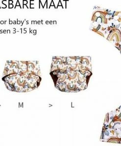 BonBini's Luiers - Wasbare Luier Oh Deer 3-15 Kg - Luierbroekje - Dubbele Antilek Preventie - Zwemluier Drukknoopjes En Verstelbaar Maat S, M, L Maat 1 T/m 5 -Zwitsal - Winkel 550x403