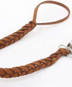 Woezy.nl Woezy - Speenkoord Joepie - Leer - Gevlochten - Bruin - Kraamcadeau - Baby