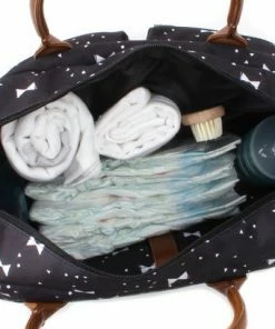 Kidzroom Black & White Luiertas - Zwart - Strikken - Verschoonmatje - Verstelbare Schouderband - Flessenhouder -Zwitsal - Winkel 550x407 3