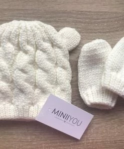 Merkloos Set Baby Gebreide Muts En Wanten Wit | 6-18 Maanden | Beervorm - Beren Oortjes - Kindermuts - Wantjes -Zwitsal - Winkel 550x412 12