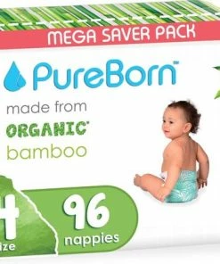 PureBorn Bamboe Luiers - Maat 4 (7-12kg) - 96 Stuks