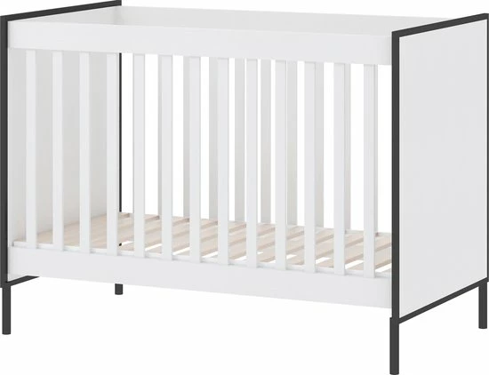 Cabino Babykamer Dalton - Babybed & Commode & Kledingkast - Verstelbare Bodem - Wit 2 Cabino Babykamer Dalton - Babybed & Commode & Kledingkast - Verstelbare Bodem - Wit - Afbeelding 2