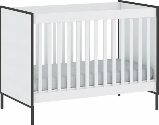 Cabino Babykamer Dalton - Babybed & Commode & Kledingkast - Verstelbare Bodem - Wit 6 Cabino Babykamer Dalton - Babybed & Commode & Kledingkast - Verstelbare Bodem - Wit - Afbeelding 6