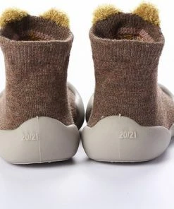 Baby-slofje.nl Anti-Slip Babyschoentjes - Soksloffen - Eerste Loopschoentjes Van Baby-Slofje - Bruin Giraffe Maat 24/25 -Zwitsal - Winkel 550x435