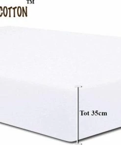 PURE HOME COTTON Hoeslaken 200x220 - Tot (35cm) - Boxspring En Waterbed - Katoen - Lange Levensduur - Wit -Zwitsal - Winkel 550x440 9