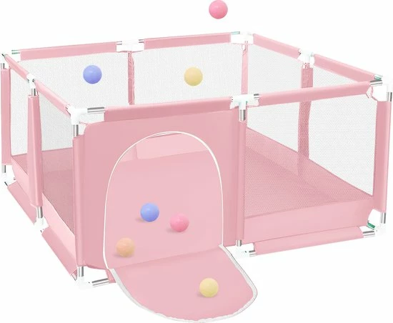 Comomy Grondbox - Vierkant Speelbox - Spel Kasteel - 128x128x66cm - Roze 1 Comomy Grondbox - Vierkant Speelbox - Spel Kasteel - 128x128x66cm - Roze