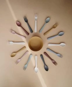 Mushie - Kinderservies Vork & Lepel -Zwitsal - Winkel 550x458