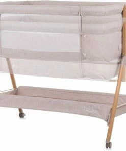 Co-Sleeper Chipolino Wieg KOSSD0212MO Sweet Dreams Mocca/Wood Incl. Wielen -Zwitsal - Winkel 550x468 3