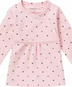 Noppies Jurk Nevada Met All Over Hartjes Print Roze - Maat 50