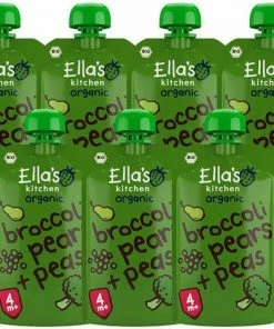 7x Ella's Kitchen Knijpzakje 4+ M Peer Broccoli Erwten 120 Gr