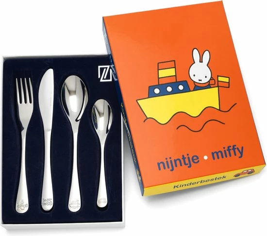 Zilverstad - Kindercouvert 4-delig Nijntje Voertuigen RVS 6 Zilverstad - Kindercouvert 4-delig Nijntje Voertuigen RVS - Afbeelding 6