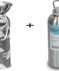 Meyco Little Clouds Grijs Kruikenzak Inclusief Kruik