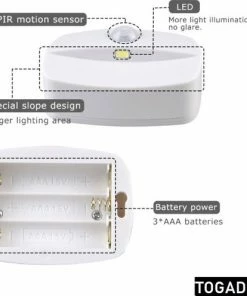 Togadget® - Automatische PIR Motion Bewegingssensor Led Lamp, Automatische PIR Motion Licht, Nachtlampje Met Pir Motion Sensor -Zwitsal - Winkel 550x496