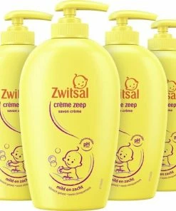 Zwitsal Baby Crème Zeep Pompje - 4 X 250 Ml - Voordeelverpakking