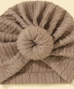 Little Koekies - Baby Turban Taupe - Kraamcadeau - Babymuts - Newborngift