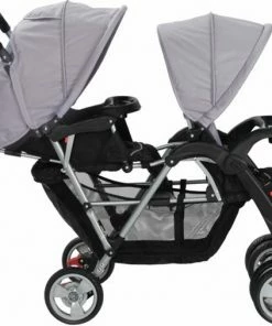 VidaXL Kinderwagen Dubbel Staal Grijs En Zwart -Zwitsal - Winkel 550x507 6