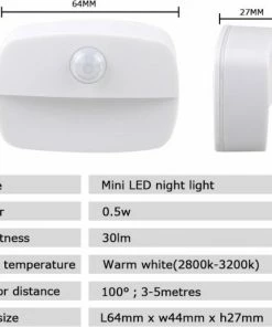 Togadget® - Automatische PIR Motion Bewegingssensor Led Lamp, Automatische PIR Motion Licht, Nachtlampje Met Pir Motion Sensor -Zwitsal - Winkel 550x516